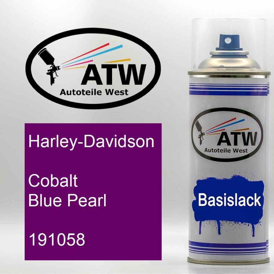Harley-Davidson, Cobalt Blue Pearl, 191058: 400ml Sprühdose, von ATW Autoteile West.